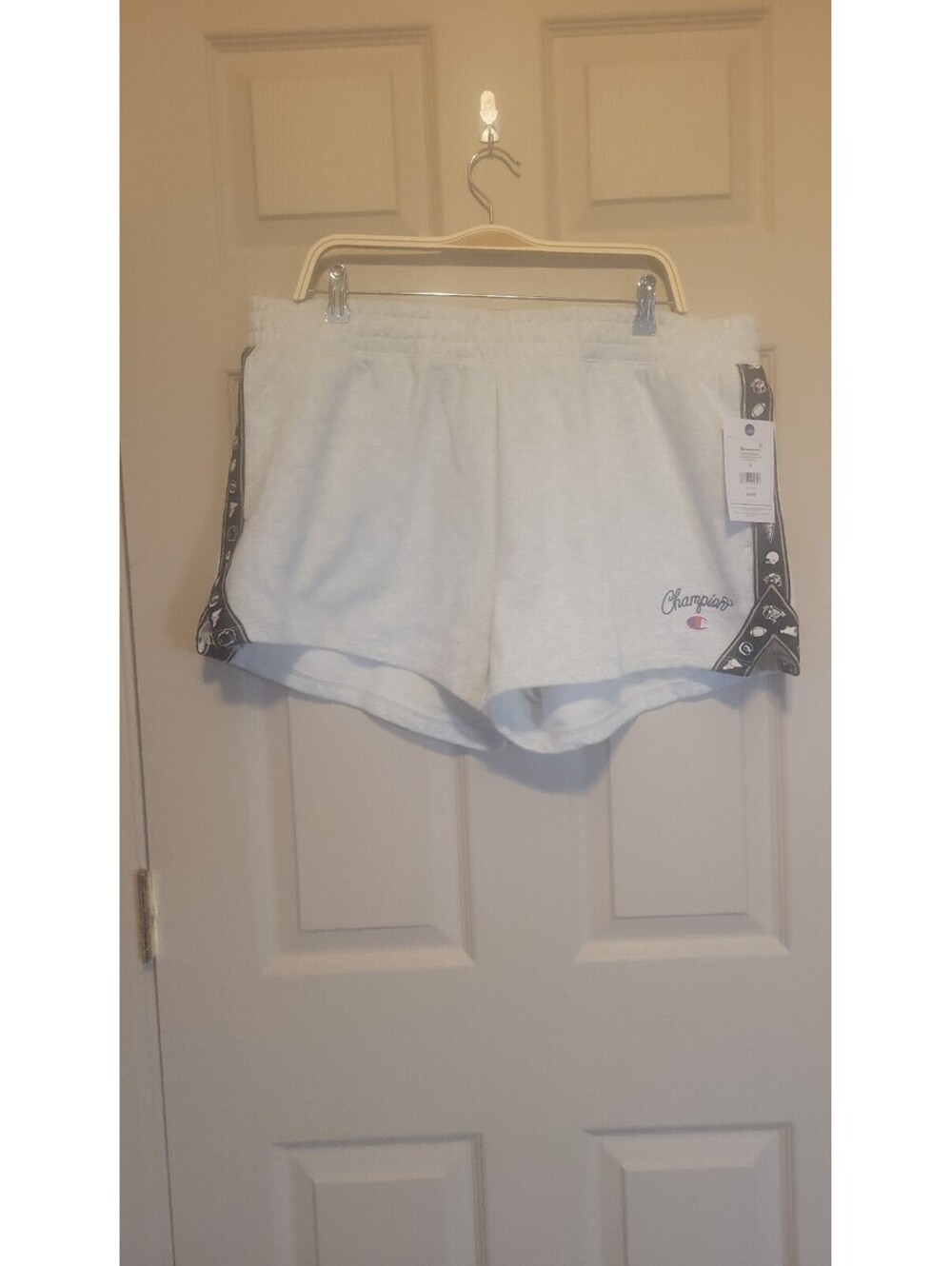 Champion Women's 1X Light Gray Athletic Shorts with Sports Tape Detail